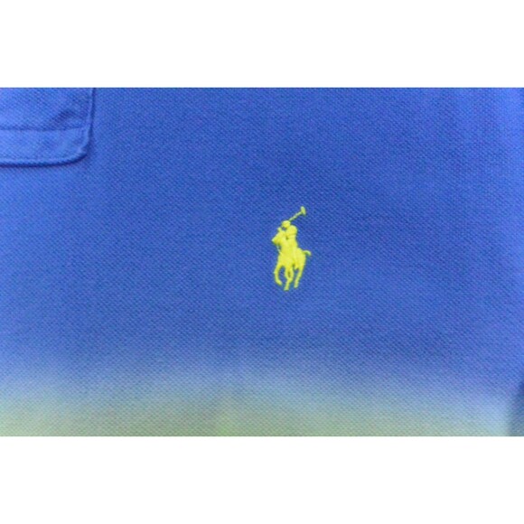 Polo Ralph Lauren Shirt Mens‎ Med Custom Fit Blue Green Pink Color Block - Picture 6 of 9
